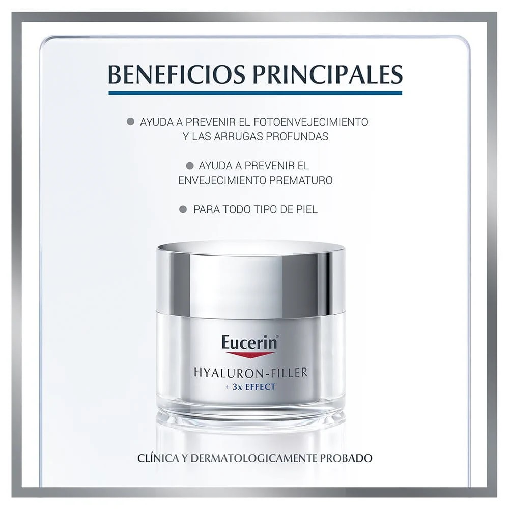 Eucerin Anti Edad Hyalluron Filler 3x Effect Dia Fps 30  50ml beneficios