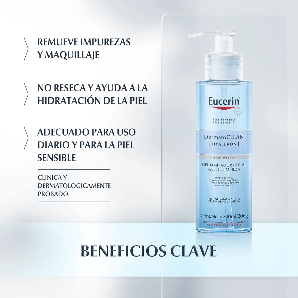 EUCERIN DERMATOCLEAN GEL DE LIMPIEZA REFRESCANTE 200ML beneficios