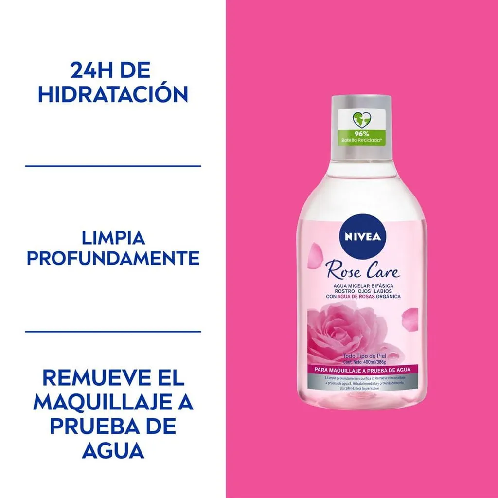 Rose Care Nivea Agua Micelar Bifasico 400ml