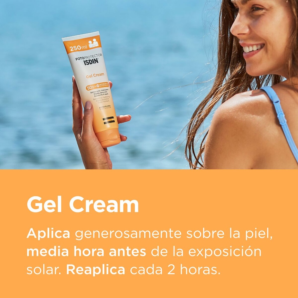 Fotoprotector Isdin Gel Cream Spf50+ Aplicacion