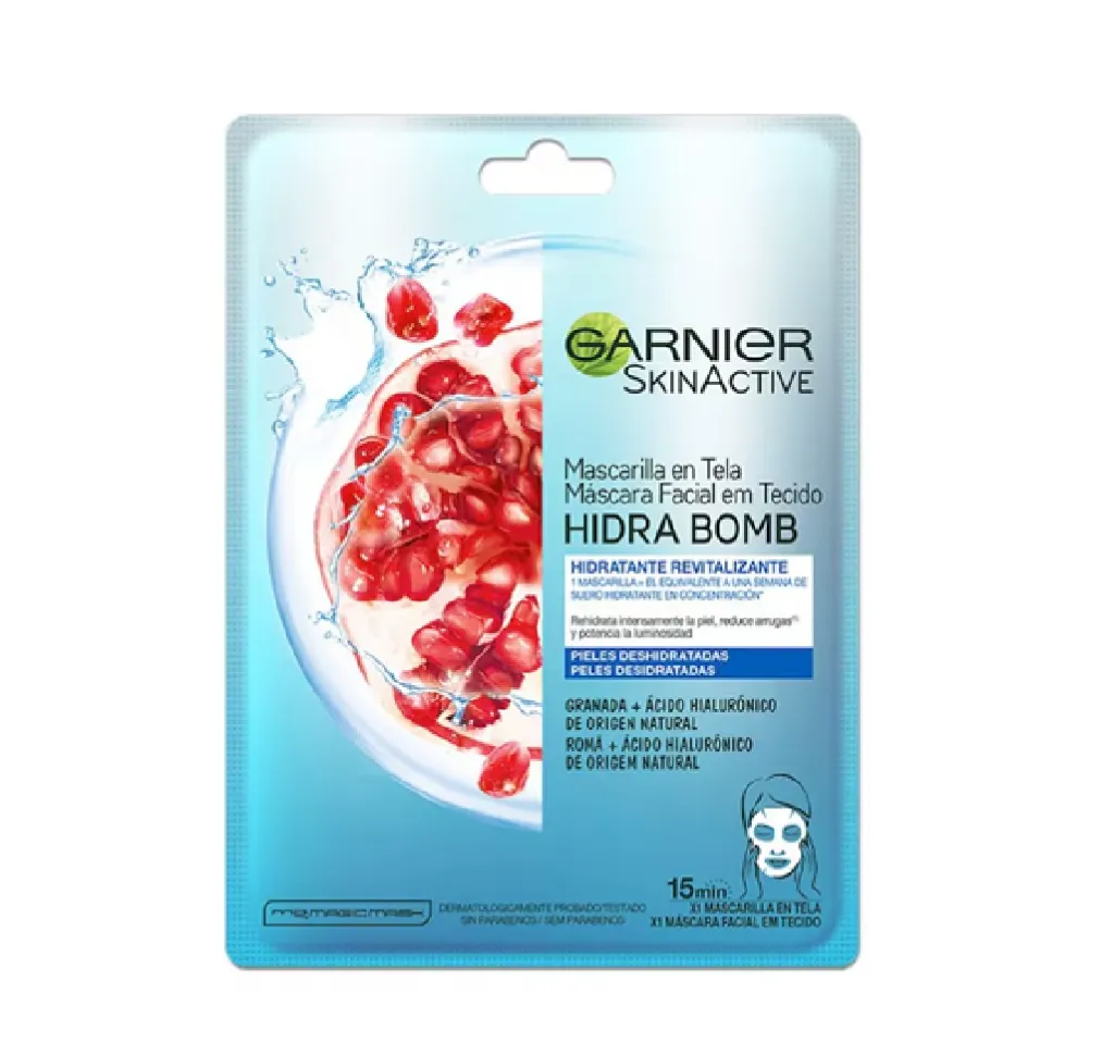 GARNIER MASCARILLA HIDRATANTE EN TELA REVITALIZANTE GRANADA