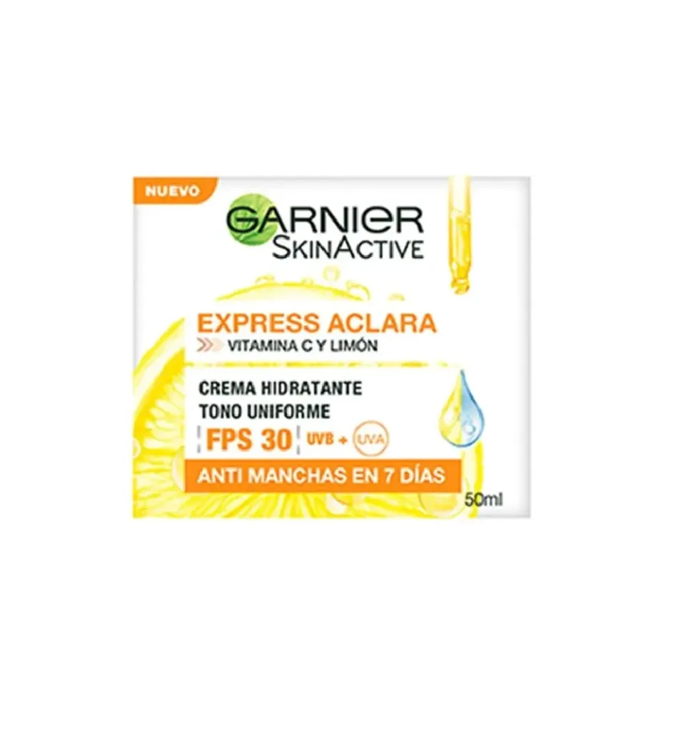 Crema hidratante skin active express aclara Fps30 Garnier  50gr