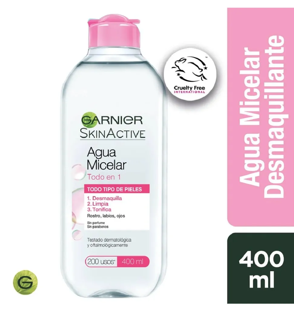 Agua Micelar Skinactive Todo En 1 Facial Garnier 400ml