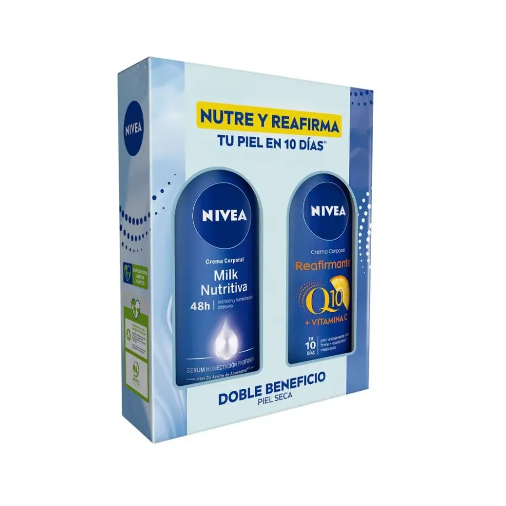 [N220109] Pack nutre y reafirma q10 + nivea nutri milk 400ml