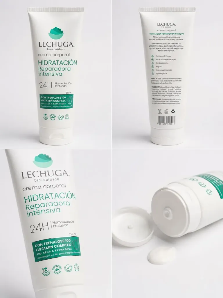 [M005796] Lechuga crema corporal hidratación reparadora intensiva 250ml