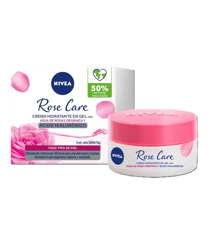 [N806154] Nivea Rose Care Gel Crema Hidratante Acido Hialuronico 50ml